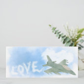 Militaire jager Jet Love Jet Stream Wedding Save The Date (Staand voorkant)