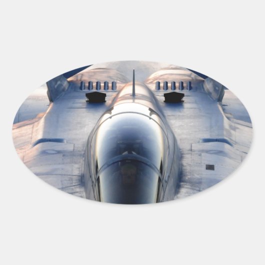 Militaire jet ovale sticker (Voorkant)