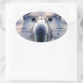 Militaire jet ovale sticker (Tas)