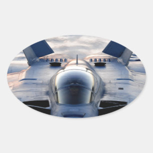 Militaire jet ovale sticker