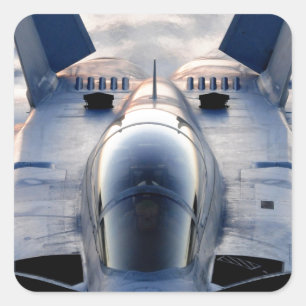 Militaire jet vierkante sticker