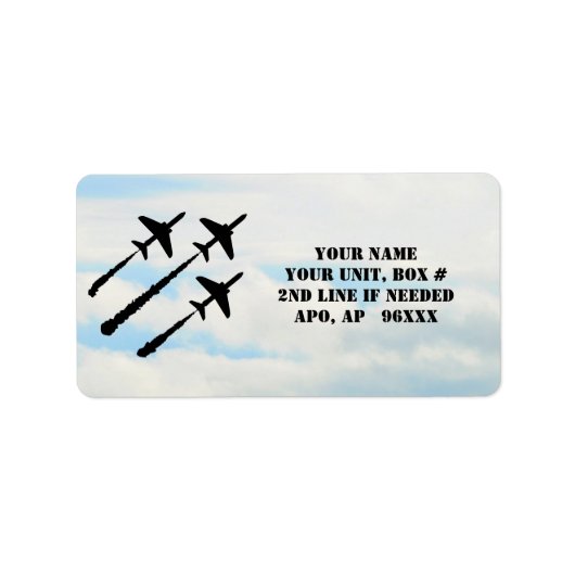 Militaire Jets USAF Blue Sky Etiket (Voorkant)