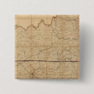 Militaire kaart van de staten van Kentucky Vierkante Button 5,1 Cm