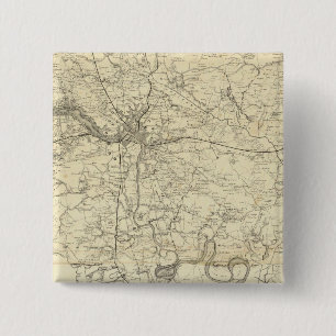 Militaire kaart van de Verenigde Staten Vierkante Button 5,1 Cm