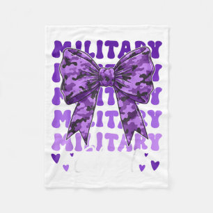 Militaire kind Coquette strik das purper Camouflag Fleece Deken