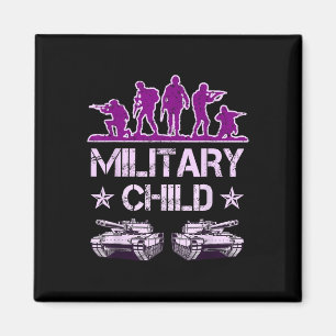 Militaire Kind Maand Voor Kinderen Paarse Up Camo  Magneet
