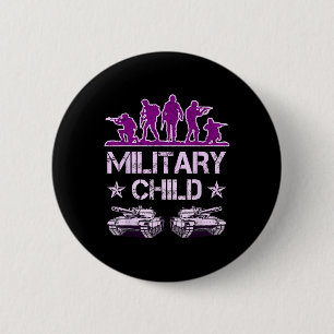Militaire Kind Maand Voor Kinderen Paarse Up Camo  Ronde Button 5,7 Cm