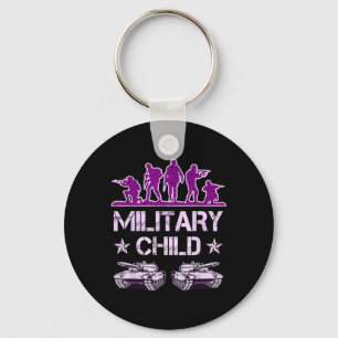 Militaire Kind Maand Voor Kinderen Paarse Up Camo Sleutelhanger