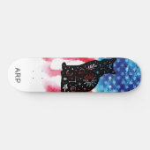*~* Militaire KOSMISCHE CAT Rode Witte Blauwe Vlag Skateboard (Horizontaal)