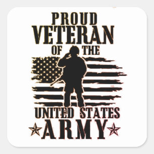 Militaire Mam Pap Dag van de Strijdkrachten Vierkante Sticker