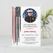 Militaire Marine Retirement Party, Rode lijn vlag Kaart (Staand voorkant)