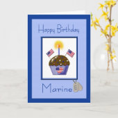 Militaire Marine Verjaardag Kaart (Gele Bloem)