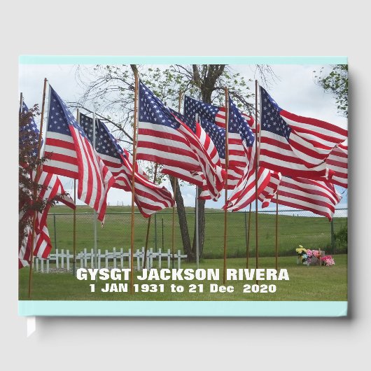 Militaire Memorial voor vlaggen en kruisingen Gastenboek (Voorkant)