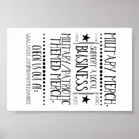 Militaire Merch. Poster voor reclame (Voorkant)