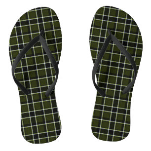 Militaire moderne camouflage tartan khaki patroon teenslippers