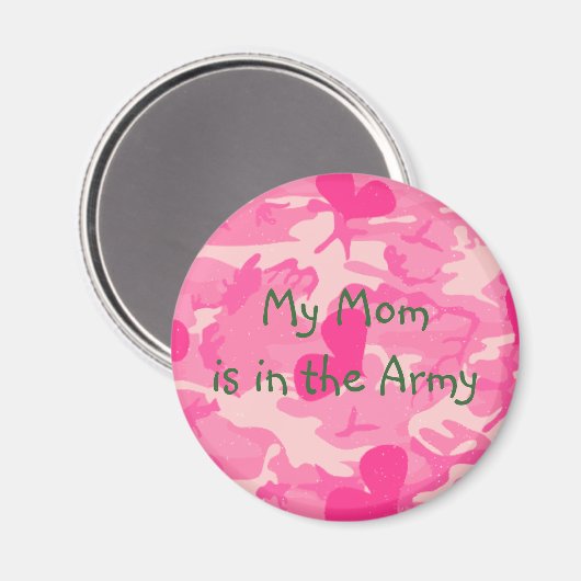 Militaire Moeder Roze Camouflage Magneet (Voorkant / Achterkant)