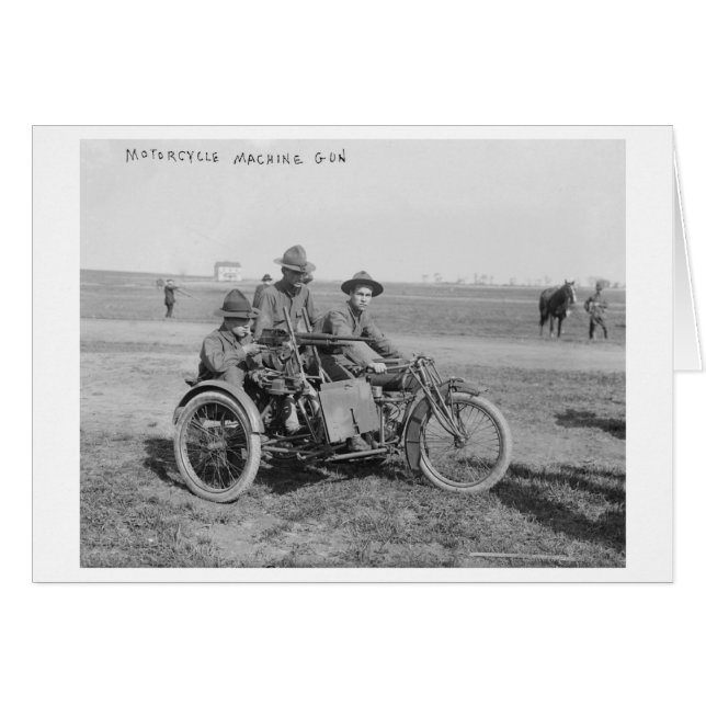 Militaire motorfiets met Pistool van sidecar en ma (Voorkant Horizontaal)