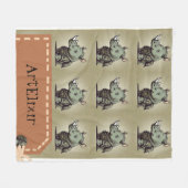 Militaire neushoorn Groene Print Fleece Deken (Voorkant (Horizontaal))