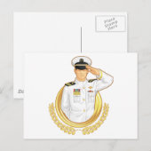 Militaire officier bij Salute Gesture Briefkaart (Voorkant / Achterkant)