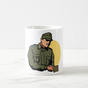 Militaire officier retro leger soldaat koffiemok