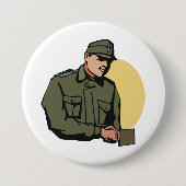 Militaire officier retro leger soldaat ronde button 7,6 cm (Voorkant)
