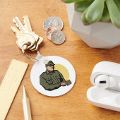 Militaire officier retro leger soldaat sleutelhanger