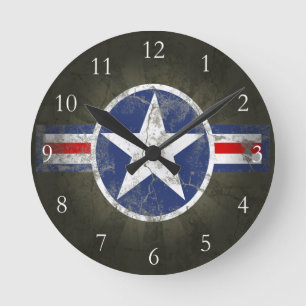  militaire patriottische ster ronde klok