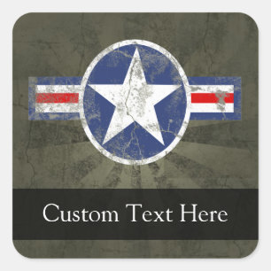  militaire patriottische ster vierkante sticker