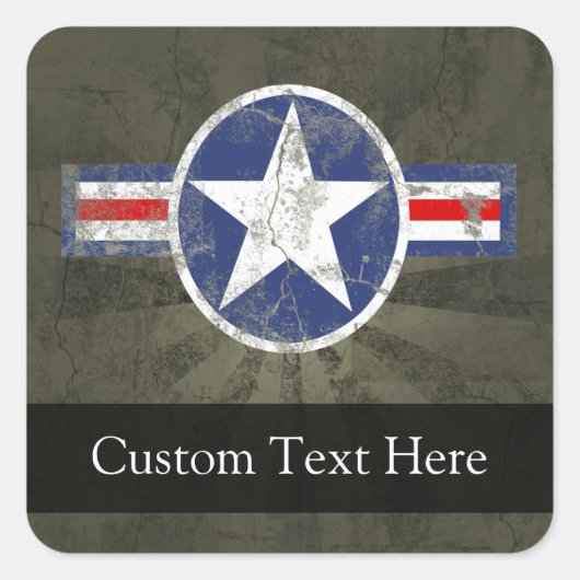  militaire patriottische ster vierkante sticker (Voorkant)