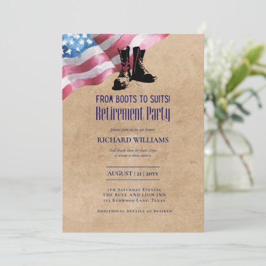 MILITAIRE PENSIOEN Van Laarzen naar Pakken! Amerik Kaart (Staand voorkant)