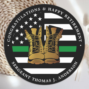Militaire Pensioenpartij Thin Green Line Boots Ronde Sticker