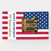 Militaire pensionering Amerikaanse vlaggelboeken Spandoek (Horizontaal)