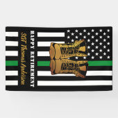 Militaire pensionering op maat van de groene lijn spandoek (Horizontaal)