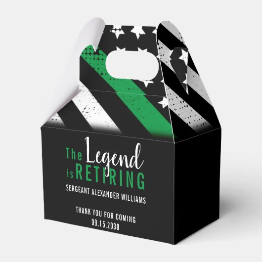 Militaire pensionering Thin Green Line Flag Army Bedankdoosjes (Achterkant)