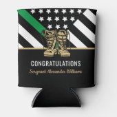 Militaire pensionering Thin Green Line Flag Army Blikjeskoeler (Voorkant)