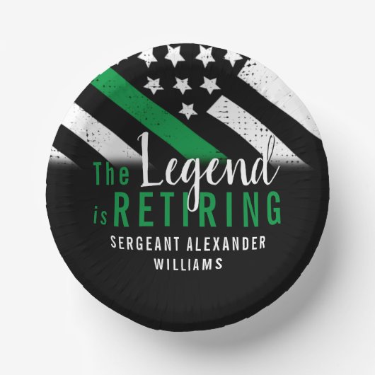 Militaire pensionering Thin Green Line Flag Army Papieren Kommen (Voorkant)