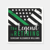 Militaire pensionering Thin Green Line Flag Army Servet (Voorkant)
