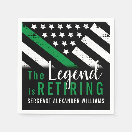 Militaire pensionering Thin Green Line Flag Army Servet (Voorkant)