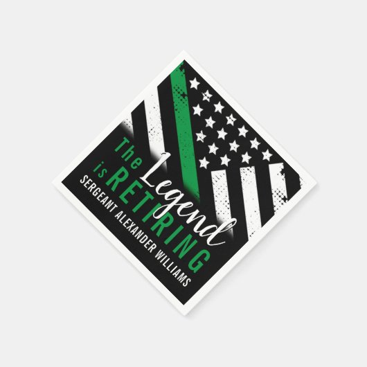 Militaire pensionering Thin Green Line Flag Army Servet (Hoek)