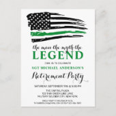 Militaire pensionering Thin Green Line Flag Legend Uitnodiging Briefkaart (Voorkant)
