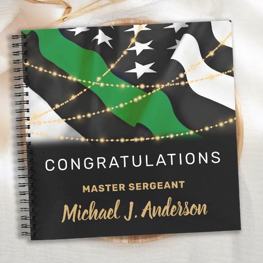 Militaire pensionering Thin Green Line Party Guest Notitieboek