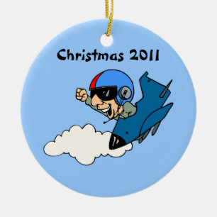 Militaire piloot in Jet Christmas Keramisch Ornament