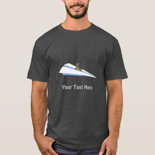 Militaire piloot vliegt grappig papieren vliegtuig t-shirt
