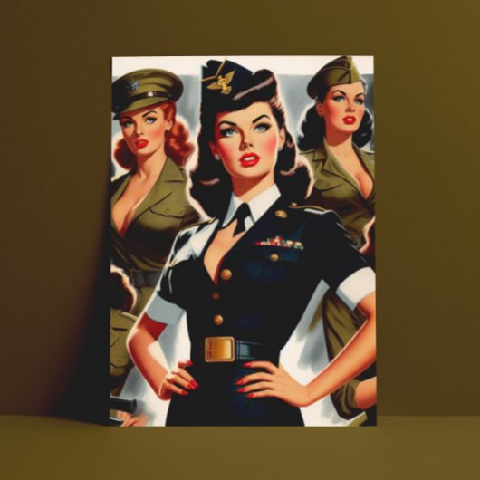 Militaire Pin-up Briefkaart