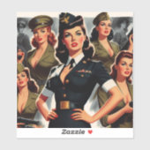  Militaire Pin-up Sticker (Vel)