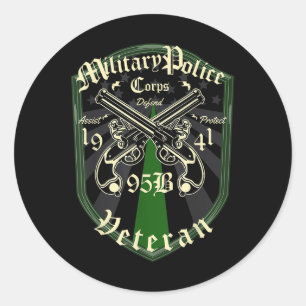 Militaire Politie 95 Bravo Veteraan Ronde Sticker