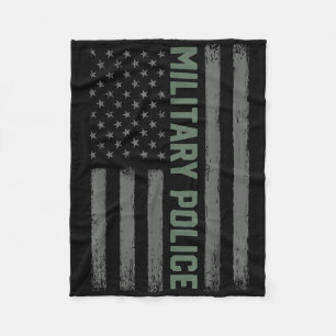 Militaire Politie Shirt Amerikaanse vlag _ Proud U Fleece Deken