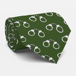 Militaire politieagent Green Handcuff gepatterd Stropdas