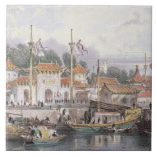 Militaire post van de Chinezen nabij de stad C Tegeltje