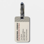 Militaire propaganda tegen  stijl Robot Bagagelabel (Achterkant verticaal)